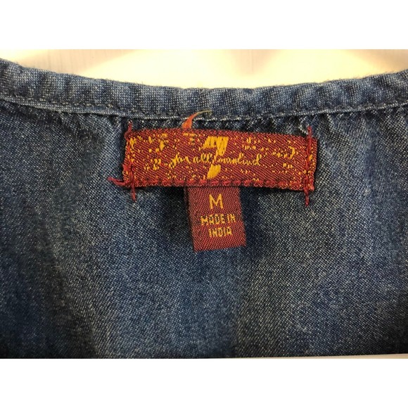 7 For All Mankind Size M Denim Romper - Picture 4 of 6
